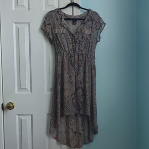 Charlotte Russe Taupe Paisley High-Low Dress
